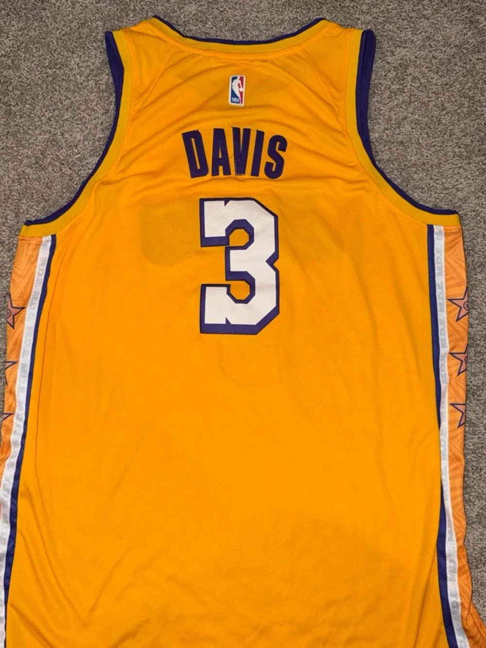 Nike Los Angeles Lakers Anthony Davis #3 Yellow Basketball Jersey